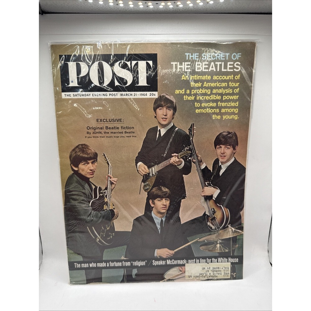 The Saturday Evening Post March 21, 1964 The Beatles Excellent Condition